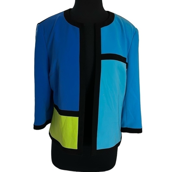 Studio G Color-block Blazer Jacket Size 12 - Picture 1 of 10
